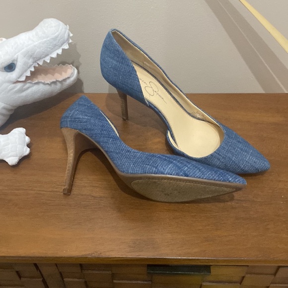 Jessica Simpson Womens Denim High Heel 10 - Picture 2 of 3